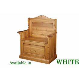 Antique White Georgian 1 Seat Hall Settle