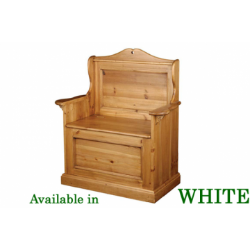 Antique White Georgian 1 Seat Hall Settle