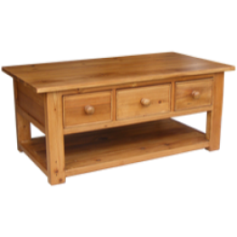 Reclaimed Pine Coffee Table 3 Drawers
