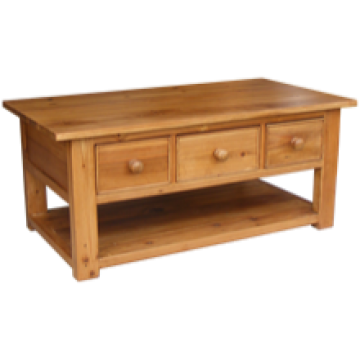 Reclaimed Pine Coffee Table 3 Drawers