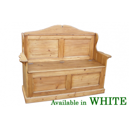 Antique White Georgian 2 Seat Hall Settle