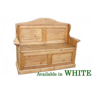 Antique White Georgian 2 Seat Hall Settle