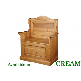 Georgian Cream 1 Seat Hall Settle
