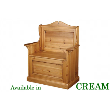Georgian Cream 1 Seat Hall Settle
