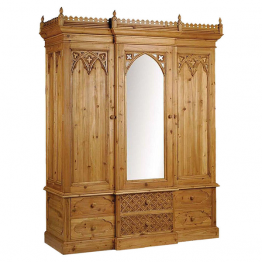 Gothic Triple Wardrobe on Drawers